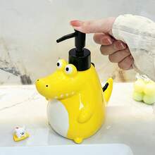 1pc Crocodile Shaped Soap Dispenser, Cute Crocodile Liquid Hand Soap Bottle, Creative Ceramic Lotion Bottle, High Quality Home Shampoo And Body Wash Dispenser - Multicolor - View 2