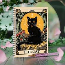 Sổ tay xoắn ốc màu đen huyền bí 100 trang, bìa cứng mờ chất lượng cao, thích hợp làm quà tặng cho bạn bè hoặc người thân yêu thích chủ nghĩa thần bí, để ghi chép giải thích bài Tarot, suy ngẫm tâm linh và lập kế hoạch. - A5 - Xem 2