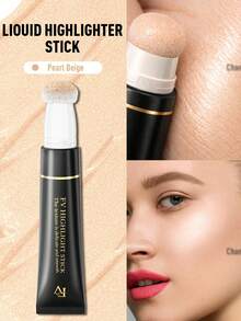 FV Glow Liquid Highlighter-Stardust Pink Gold Champagne Highlighter Long Lasting Creamy Texture Face Illuminator Shaping StickHigh-Shine Finish Long Wear Brightening Non-Caking Glow Highlighter Makeup Brand Beauty Makeup Face Paint Cosmetic For Women Girls Perfect For Winter Ideal For Y2K Fancy Fashion Suitable For Birthday Gift Party Ready Best Color - 02 Pearl Beige - 查看 1