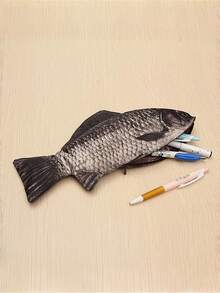 1pc Realistic Carp Pencil Case, Creative Unique Carp Stationery Box, Realistic Fish Pencil Pouch, Realistic Carp Pencil Case Wallet, Creative Unique Carp Stationery Box, Elementary Student Children Pencil Case - Multicolor - View 2