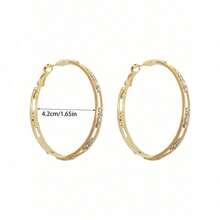 Rundraw Elegant 2-Piece Hollow Geometric Hoop Earrings With Sparkling Cubic Zirconia Accents, Crafted From Lightweight Luxury Copper Gold Tone Alloy, Hypoallergenic Statement Jewelry For Women, Perfect For Evening Parties, Holiday Gatherings, Formal Balls, Date Nights, And Elevating Daily Office Or Casual Outfits With A Touch Of Modern Glamour, An Ideal Gift For Her, Friend, Or Loved One On Special Occasions - 金色 - 查看 4