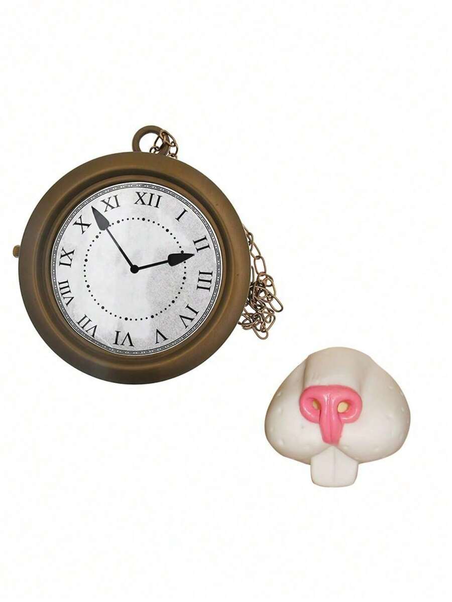 Set de 2 collares con campana dorada gigante hueca - Campana de conejo blanco, campana de rapero de hip hop de 8 pulgadas - A - Ver 1