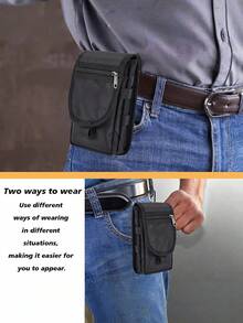 1个大容量多功能腰包，男士多功能腰包，大容量设计，带钱包、手机袋、多用途工具包和翻盖卡包 - 彩色 - 查看 6