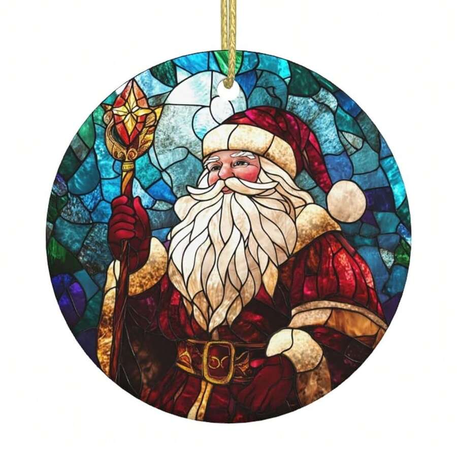 Santa Claus Ceramic Christmas Hanging Ornament For Xmas Tree Wedding Holiday Party Home Decor Santa Claus - 聖誕老公公 - 查看 1