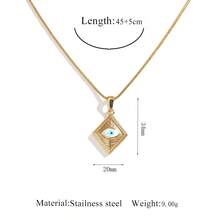 1 件朋克风 304 不锈钢恶魔之眼吊坠项链，简约百搭，适合日常佩戴 - 金色 - 查看 2