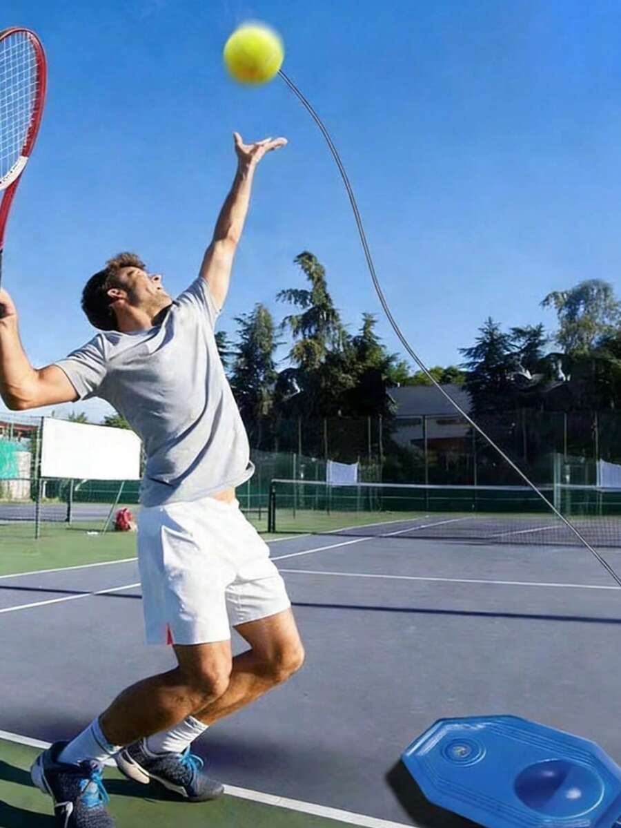 1 pieza Juego de raqueta de tenis infantil para un solo jugador con base de rebote - Multicolor - Ver 1