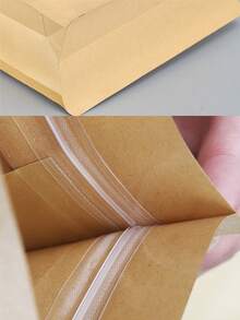 10pcs Resealable Kraft Paper Tea Bags - With Frosted Window And Self-Standing Design, Featuring Sturdy Sealed Edges, Suitable For Tea Leaves, Herbal Tea, Etc. - Resealable Packaging Bags - Multicolor - View 6