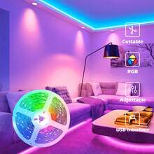 1pc 5V USB LED Light Strip, 3535 LED, 24-Key IR Remote Control, Dimmable. Suitable For Bedroom And Living Room Ambient Lighting, Christmas And New Year Decoration Lights - Multi-color Light - View 5