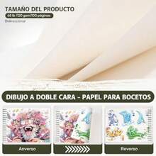 CYPN2Pcs Cuaderno de Bocetos 9x12Sketchbook Dibujo con 8 Lapices Block de bocetos 100 Hojas 68lb/100gsm Libreta de Dibujo Profesional con Papel sin acidos Perfecto para Dibujo.Fashion - como en la foto - Ver 5