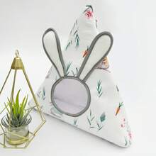 Rabbit Hay Bag, Hamster Guinea Pig Food Bag, Hanging Single Hole Feeding Bag For Small Pets - White - View 3