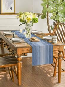 1 件亚麻质感桌旗，纯色现代亚麻质感桌垫，可水洗，适用于厨房、餐桌、派对、婚礼装饰、门厅、家庭聚会、咖啡桌 - 藏蓝色 - 查看 6