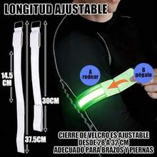 CYPN4 Pack of Brazalete led Recargables por USB Banda Reflectante Ajustable de  con 5 Opciones de Color o Degradado para Uso Nocturno y días con NieblaFashion - como en la foto - Ver 7