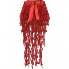 1pc Women's Belly Dance Waist Chain Skirt With Tassel Ruffle Hem - Multicolor - View 10