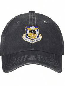 94th Airlift Wing Outdoor Unisex Washed Denim Baseball Cap - Color 2 - View 1