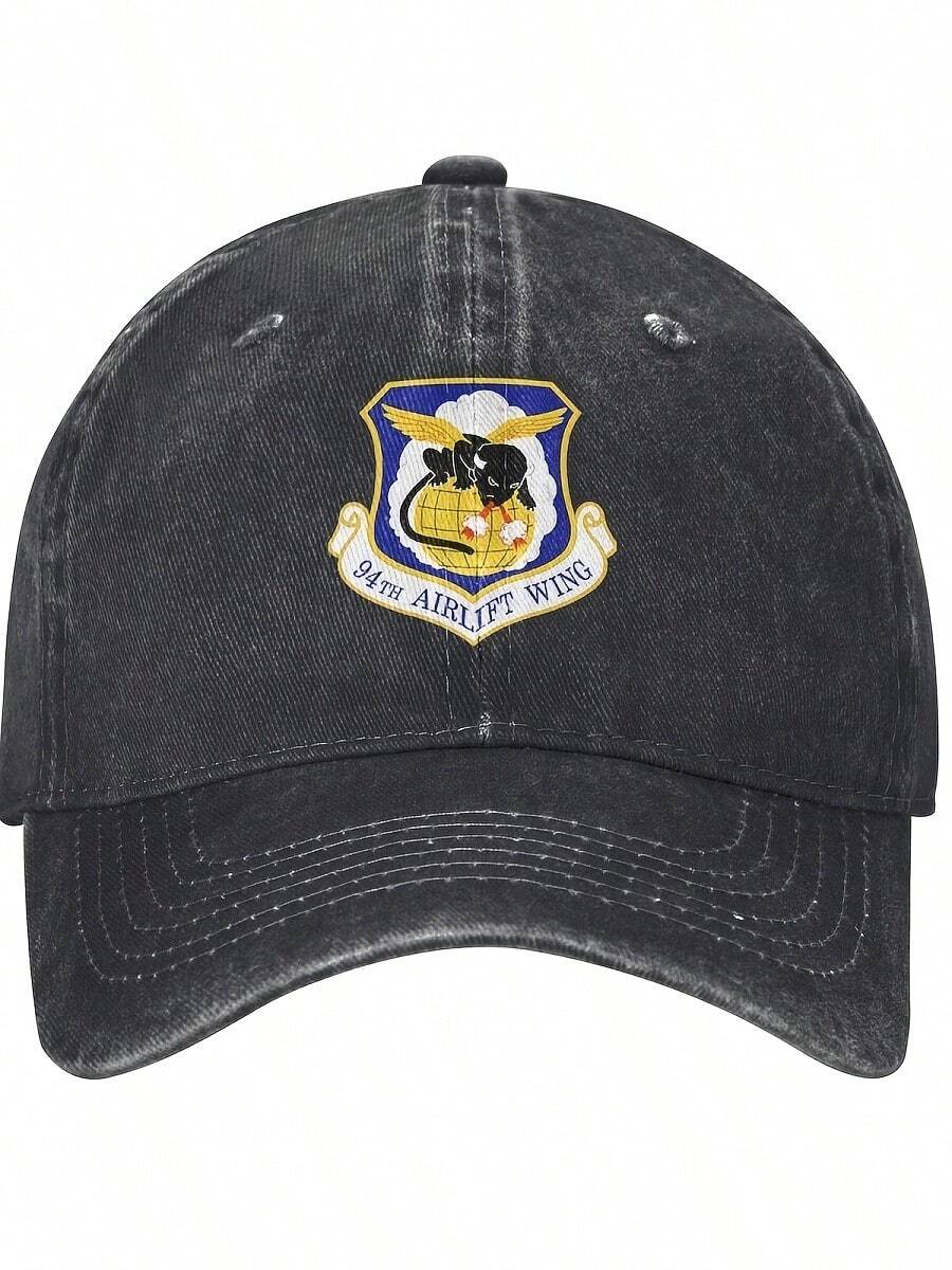 94th Airlift Wing Outdoor Unisex Washed Denim Baseball Cap - Color 2 - View 1