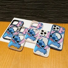 This Disney Lilo & Stitch Phone Case, Featuring Stitch And Angel Cartoon Characters, Boasts A Cute And Playful Design, A Simple And Stylish Appearance, And A Smooth And Comfortable Feel. It Features A Magnetic Back, Camera Protection, A Transparent And Fashionable Back Panel, And Reinforced Corners For Effective Drop Protection, Making It An Ideal Choice For Young People. This Phone Case Is Compatible With IPhone 17/16/15/14/13/...12/11/XR/XS/X Series And SamsungGalaxy S22, S23, S24, And S25 Series Phones. It's The Perfect Gift For Friends And Family. - màu đen - Xem 4