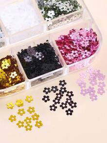 6 miếng dán móng tay hình hoa anh đào mini lấp lấp lánh, họa tiết hoa mùa xuân màu bạc vàng hồng đen trắng, phụ kiện móng tay sáng bóng, dụng cụ làm móng chuyên nghiệp, thích hợp cho các bạn gái tự làm móng. - Nhiều màu - Xem 8