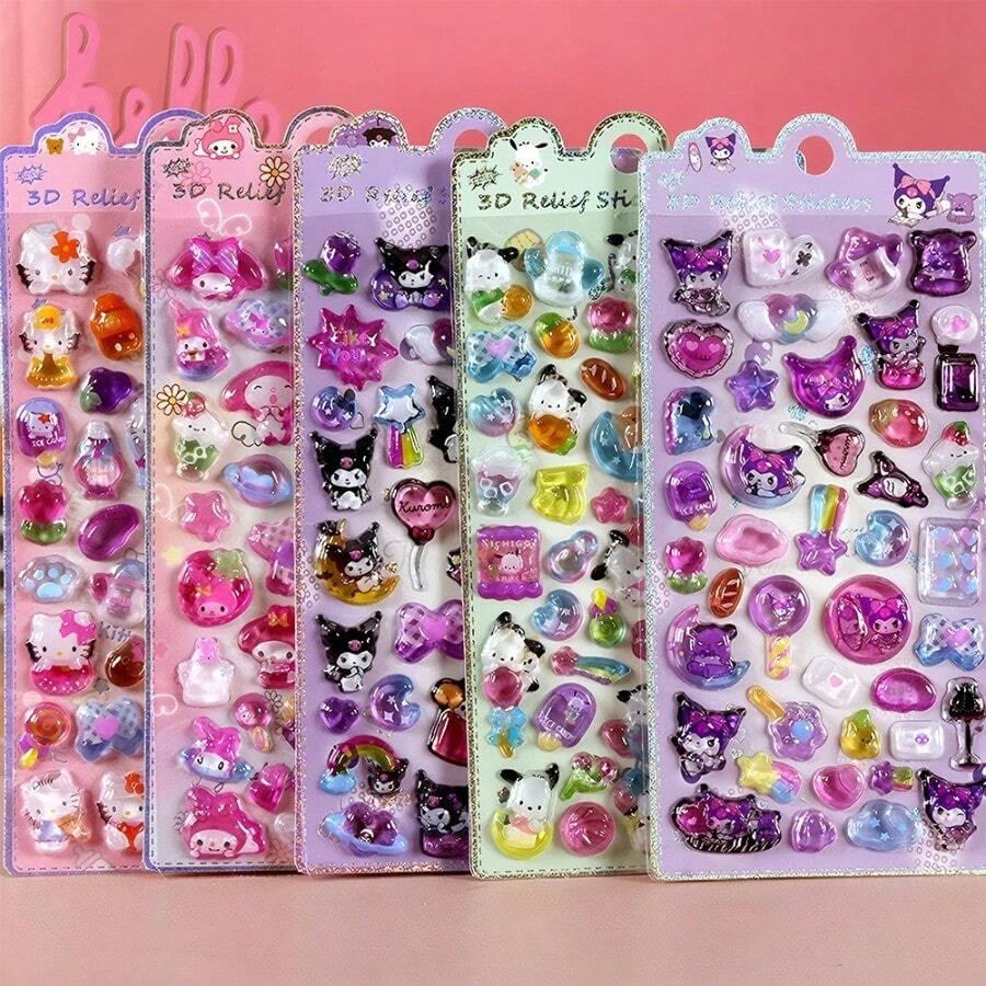 Pegatinas luminosas en relieve con personajes de dibujos animados en 3D, pegatinas de juguete creativas y lindas para niños, al por mayor - Multicolor - Ver 1