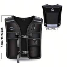 WOCBuy Running Vest With Hydration System - Lightweight, Breathable Backpack For Hiking, Cycling & Marathon Races - Adjustable Waistband & Phone Pocket - Black - View 3