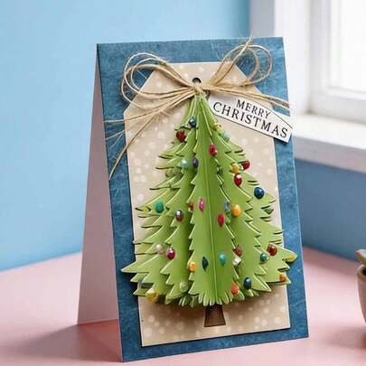 1 Pc Creative Pine Tree Scrapbooking Die - Ideal For Papercrafting, Card Making, Scrapbooking And DIY Album Decorating, The Die Features Metal Construction!