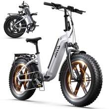 TST Folding Electric Bike For Adults, 749W Peak Motor Ebike With 48V 15Ah Removable Battery, Max Range 25-30 Miles 25 MPH Electric Bicycle, 20" Tire All Terrain E Bike - Màu Xám nhạt - Xem 1