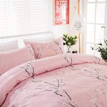 Floral Quilt Doona Duvet Cover Set Double King Size 3pcs Quilt Cover Set Soft Microfiber Breathable Bedding Set For All Season - 02 - View 5