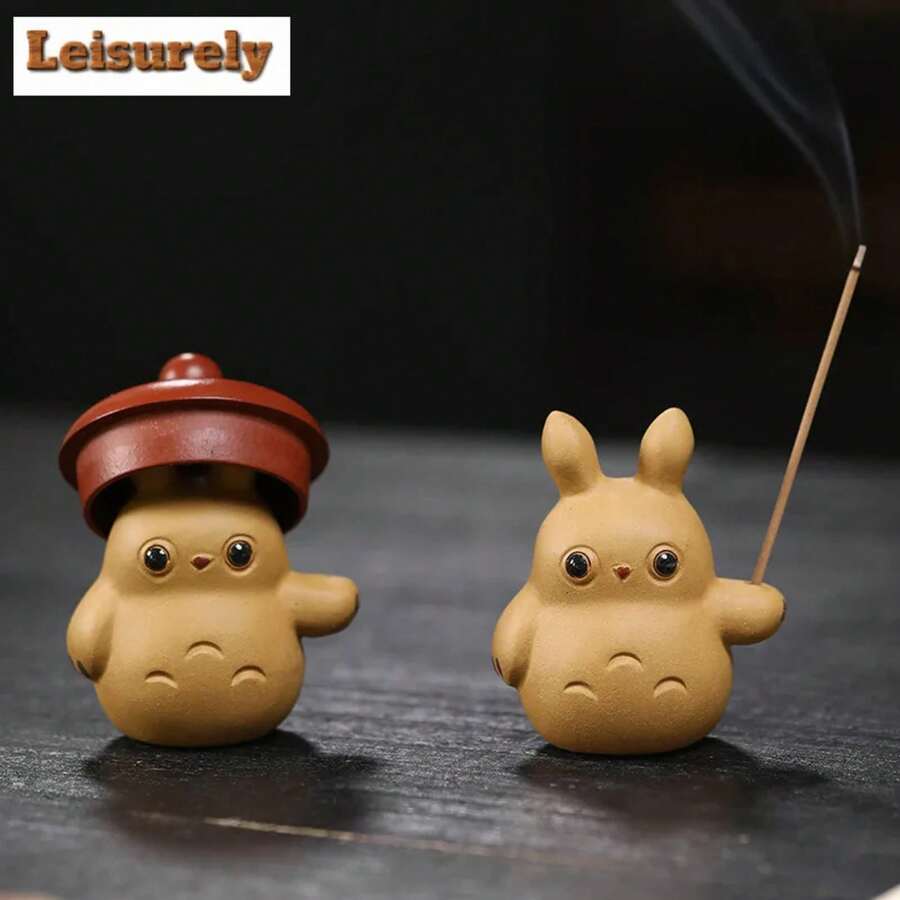 Lindo, incienso de arcilla púrpura, mascota deé, conejo, juegos deé, figurita deé, juguetes de juego, estatua deé, adornos, suministros de manualidades - 5,6 x 4,8 x 3,4 cm - Ver 1