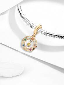 1pc 925 Sterling Silver 6 Beads Energy Stone Pendant, Suitable For Women Jewelry DIY Bracelet - Beads 2 - View 5