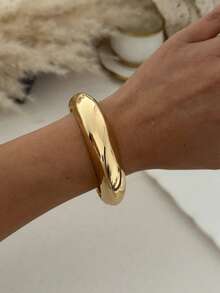 1pc Asymmetrical Wide Acrylic Alloy Marble White Bracelet, Suitable For Women's Daily Commute, Gathering With Friends, Romantic Festivals, Street Snapshots, Fashion Shows (The Texture And Color Of The Bracelet May Differ From The Actual Product) - Multicolor - View 10