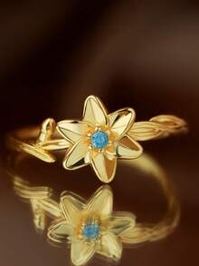 Fashion Luxury Rose Synthetic  Single Flower Ring Finger Ring Valentine's Day Gift - Nhiều màu - Xem 3