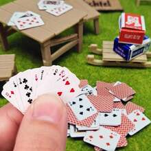 Creative And Novel Mini Poker Party Game Set, Suitable For Multiple Players - Fun Card Games And Birthday Celebration Supplies, Perfect For Christmas And New Year. Miniature Poker Game Cards, Dollhouse Mini, Mini Cards 1/12 Playing Cards. - Nhiều màu - Xem 5