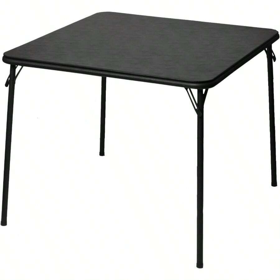 Standard Bridge Card Game Table With Folding In Square Black Design - Black - View 1