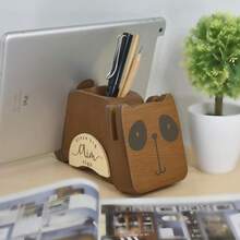 I'm Wood Multipurpose Raccoon Eyeglass Phone Pen & Pencil Holder Stand Stationery Desk Organizer Accessories Decor, For Home Office Desktop Decoration Birthday Graduation Gifts "Dream Big Aim High" - Raccoon - 查看 7