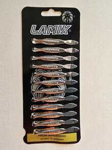 Kit 12 Pinças Depilatórias Lamix Inox Ponta Reta Profissional - Prata - Visão 5