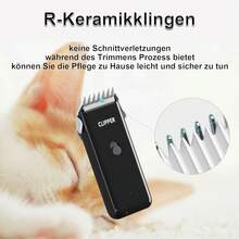 可充电宠物猫狗毛发修剪器，无线宠物美容剪 - 黑色 - 查看 2