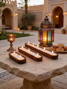 Este nuevo candelabro de madera con forma de barco es de gran tamaño y lujoso, lo que lo convierte en una opción ideal para crear una atmósfera de vacaciones en fiestas. Este candelabro de madera con aroma no solo es una elección perfecta para la iluminación y decoración del hogar, sino que también es especialmente adecuado para hogares, hoteles, el Ramadán, el Día de San Valentín, Pascua, fiestas, el Día de la Madre, cumpleaños, reuniones y otras ocasiones. También es un gran regalo para familiares y amigos. - Multicolor - Ver 8