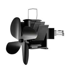 Ventilador magnético para estufa MICHSO, alimentado por calor, para chimeneas y tubos, distribución eficiente del calor en el hogar - Negro - Ver 4