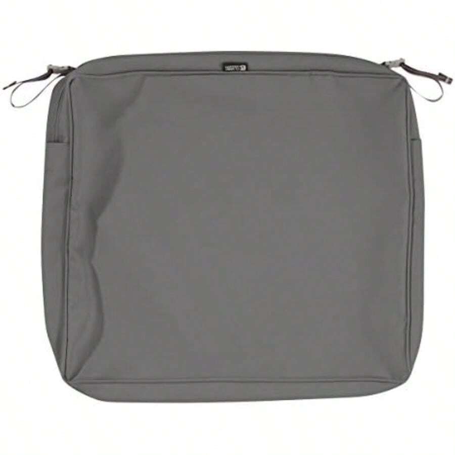 Classic Accessories Montlake FadeSafe - Funda de cojín cuadrada resistente agua de 21 x 21 x 3 pulgadas, para asiento aire última intervensión, funda de cojín para silla de muebles de patio, color gris jaspeado, fundas de cojín para muebles de patio(21" x 19" x 3" thick carbón claro) - Multicolor - Ver 1