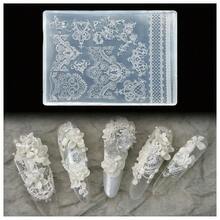 3D Lace Gel Nail Art Mold Arts Resin Pattern Molds For Accessories Supplies Laces Embossing Silicone Tools Cute Nails Style - ZYXP053 - 查看 1