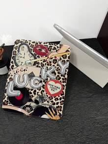 1 件豹纹拼接彩绘平板电脑保护套，兼容 iPad 10/11/10.2/10.5/Air4/Air5/10.9/Pro11/Air 11 英寸 (M2)-2024/Pro 11 英寸 (M4)-2024/iPad Air 11 英寸 (M3) 2025/iPad (A16) 11 英寸第 11 代 2025、Mini 6/Mini 7/Air1/Air2/9.7、Tab A8 10.5 英寸 2022，创意/个性化/趣味，不含触控笔，内置笔槽，三折支架，磁吸式睡眠/唤醒功能。 - 彩色 - 查看 5