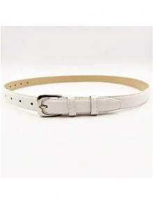 1条女士亮银色扣环腰带，学生青年装饰裤腰带，简约高端新款腰带，女士装饰搭配半身裙、牛仔裤腰带，夏季百搭时尚，日常通勤腰带 - 彩色 - 查看 7