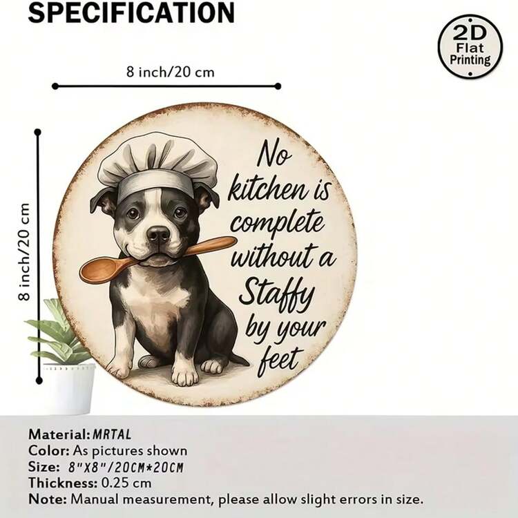 1-Pack Don't Mess With Texas Round Metal Sign, Vintage Iron Wall Art Decor 8-Inch For Home, Room, Restaurant, Bar, Cafe, Garage - 金屬噴漆 - 查看 3