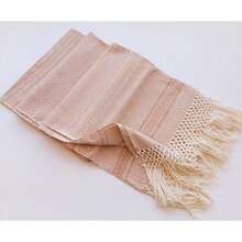 JCH-Rebozo Portabebé Artesanal Fular Corto 100% Algodón con detalle de articela 2.5 mts. con instructivo de nudos Capuchino - Capuchino - Ver 5