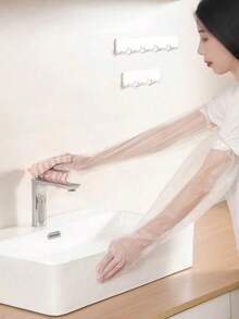 10/30pcs CPE Long-Arm Household Gloves For Kitchen Dishwashing, Vegetable Washing And Cleaning, Thickened, Lengthened, Elastic Mouth, Waterproof And Oilproof,Kitchen,Bathroom,Home,Household Supplies