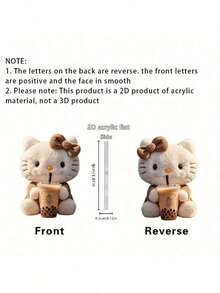 2D Flat, Sanrio 2D Flat Hello Kitty Hugging Bubble Tea Keychain, Cute Pendant, Holiday Gift Decoration, Car Key Chain, Backpack Wallet Key Chain, Women's Fashion Bag Charm, Suitable For Christmas, Carnival, New Year Pendant Keychain, Perfect Women's Accessory.