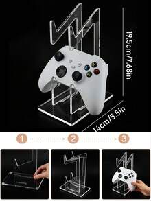 1个通用亚克力可拆卸悬挂架，透明展示架，兼容Switch游戏手柄/电子产品/消费电子产品/PS游戏机/底座和支架 - 彩色 - 查看 4