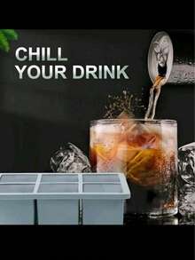 1pc 2-Inch Large Silicone Ice Cube Tray, Soft Square Ice Cube Mold, Stackable Design - Multicolor - View 4