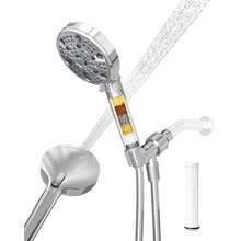 CYPNRegadera Manual Filtrada Alta Presión para Agua Dura con 7 Rociados Chorro Potente y Pausa Desmontable y Ajustable Piel y Cabello Sanos - Cromo VMASSTONE -003Fashion - 226911850 - Ver 2