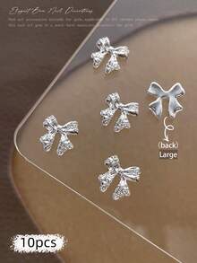 10/100/500pcs 3D Silver Bow Heart Nail Art Decorations, Korean Style Metal Bow, Star, Moon Nail Jewelry, Y2K Punk Nail Gems, DIY For Acrylic Nail Stickers, Phone Cases, Shoes, Clothes, Bags Nails Nail Supplies Nail Charms - Multicolor - View 43