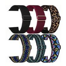 6pcs/Set Woven Single Loop Watch Bands, Compatible With Apple Watch Ultra 38mm 40mm 41mm 42mm 46mm 44mm 45mm 49mm, Unisex; Elastic Nylon Strap, Fit For Apple Watch Series 10/9/8/7/6/5/4/3/2/1/SE/Ultra; 18mm/20mm/22mm Universal Nylon Elastic Watch Strap, Compatible With Samsung Galaxy Watch - Multicolor - View 14